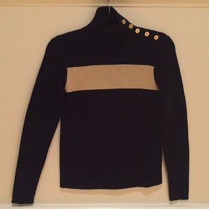 Polo by Ralph Lauren Black and Gold Turtleneck